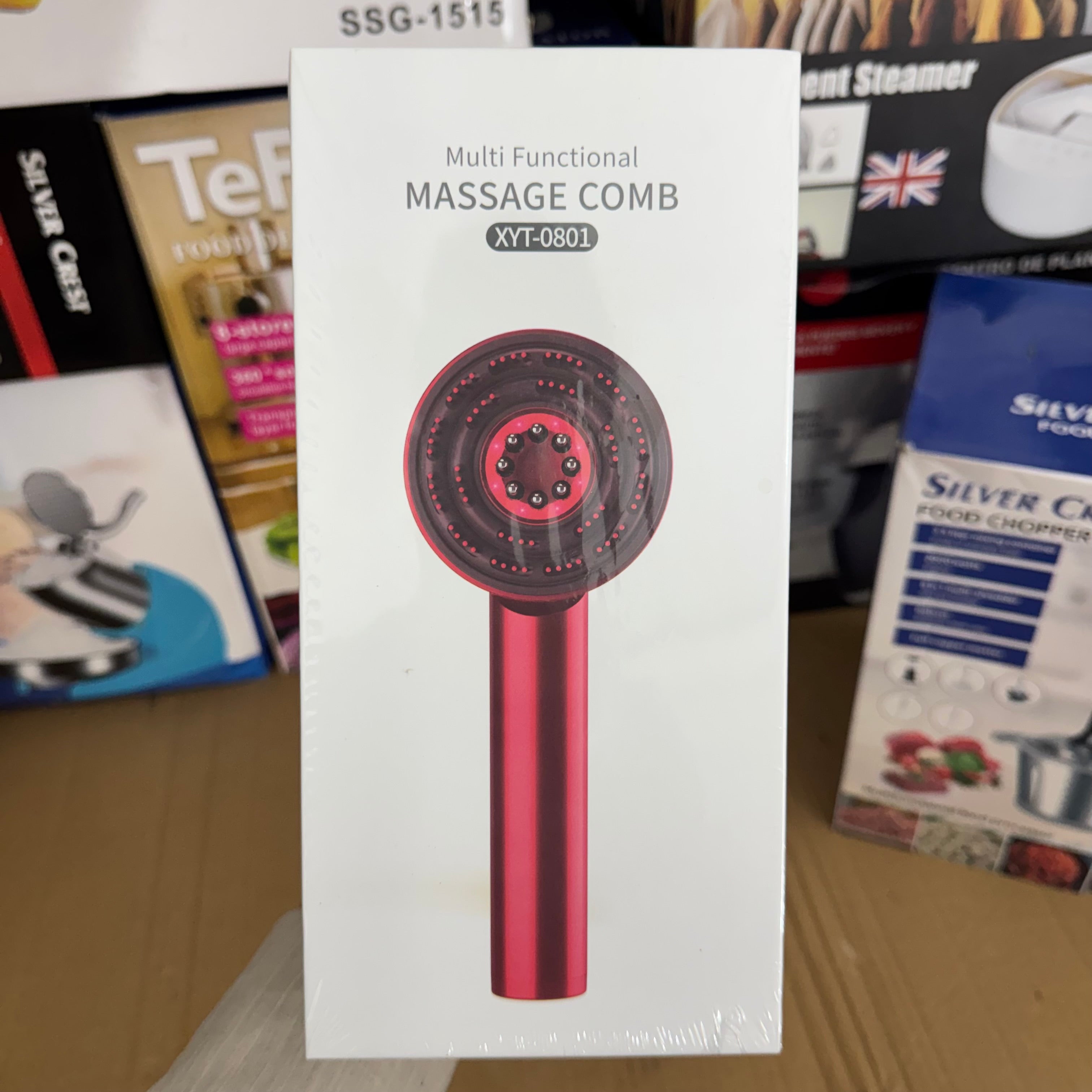 XYT-0801 Multi-Functional Electric Massage Comb – Scalp Massager Hair Growth Brush with Vibration & Red Light Therapy