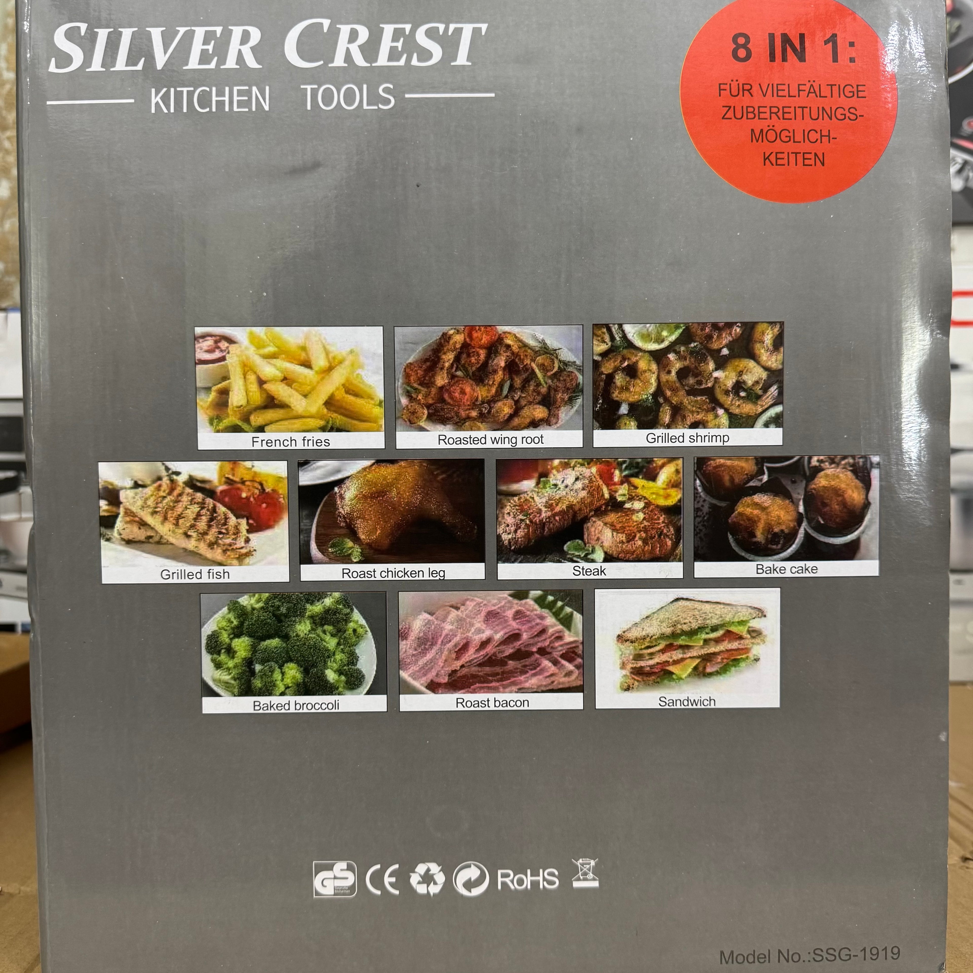 SilverCrest 9L Digital Air Fryer | 1600W Large Healthy Multi-Cooker