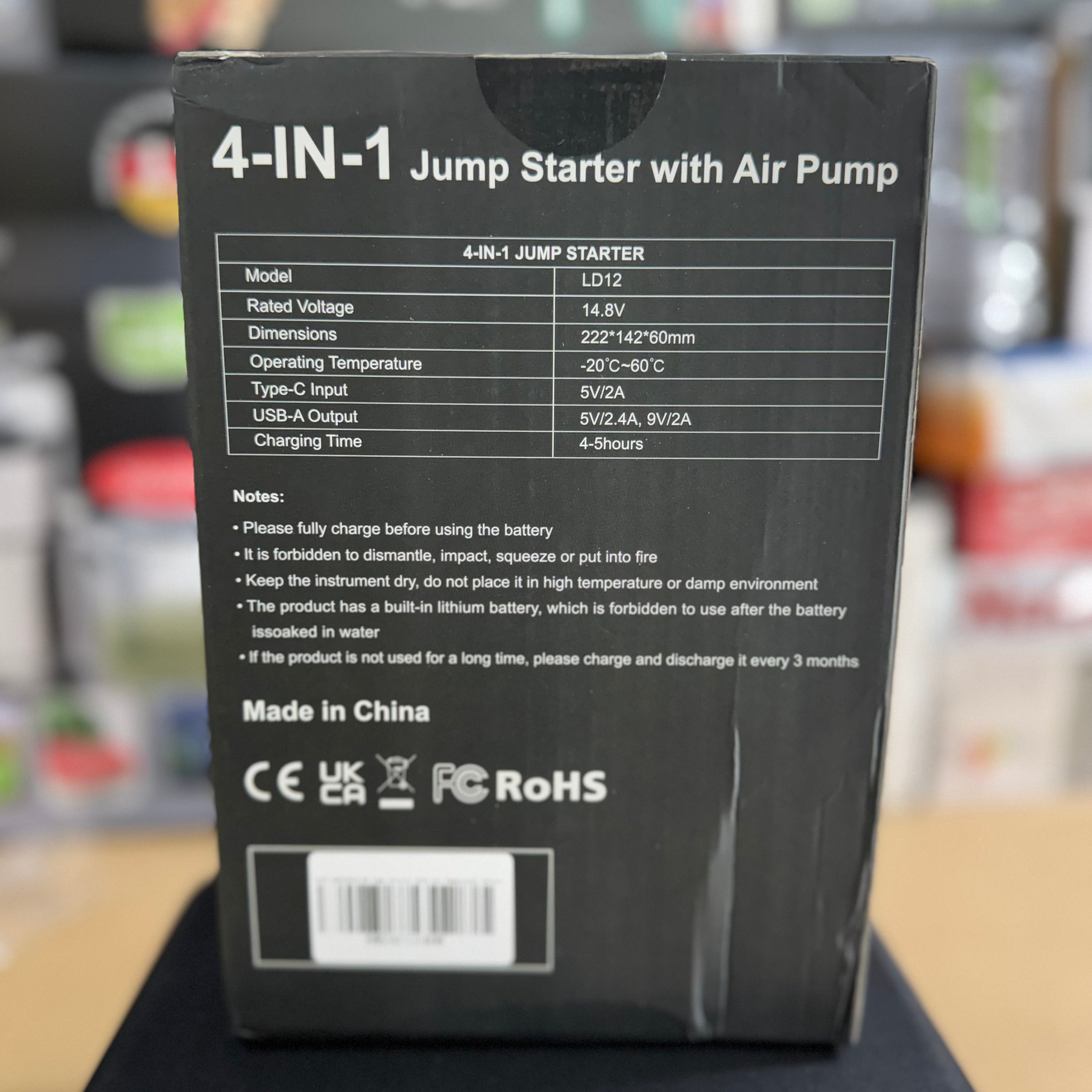Portable Jump Starter & Air Pump (Model: LB12) – Original Lot Imported