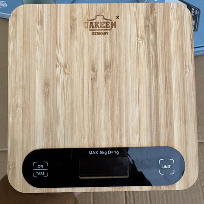 Uakeen Germany Digital Kitchen Scale | Bamboo Wooden Weighing Machine