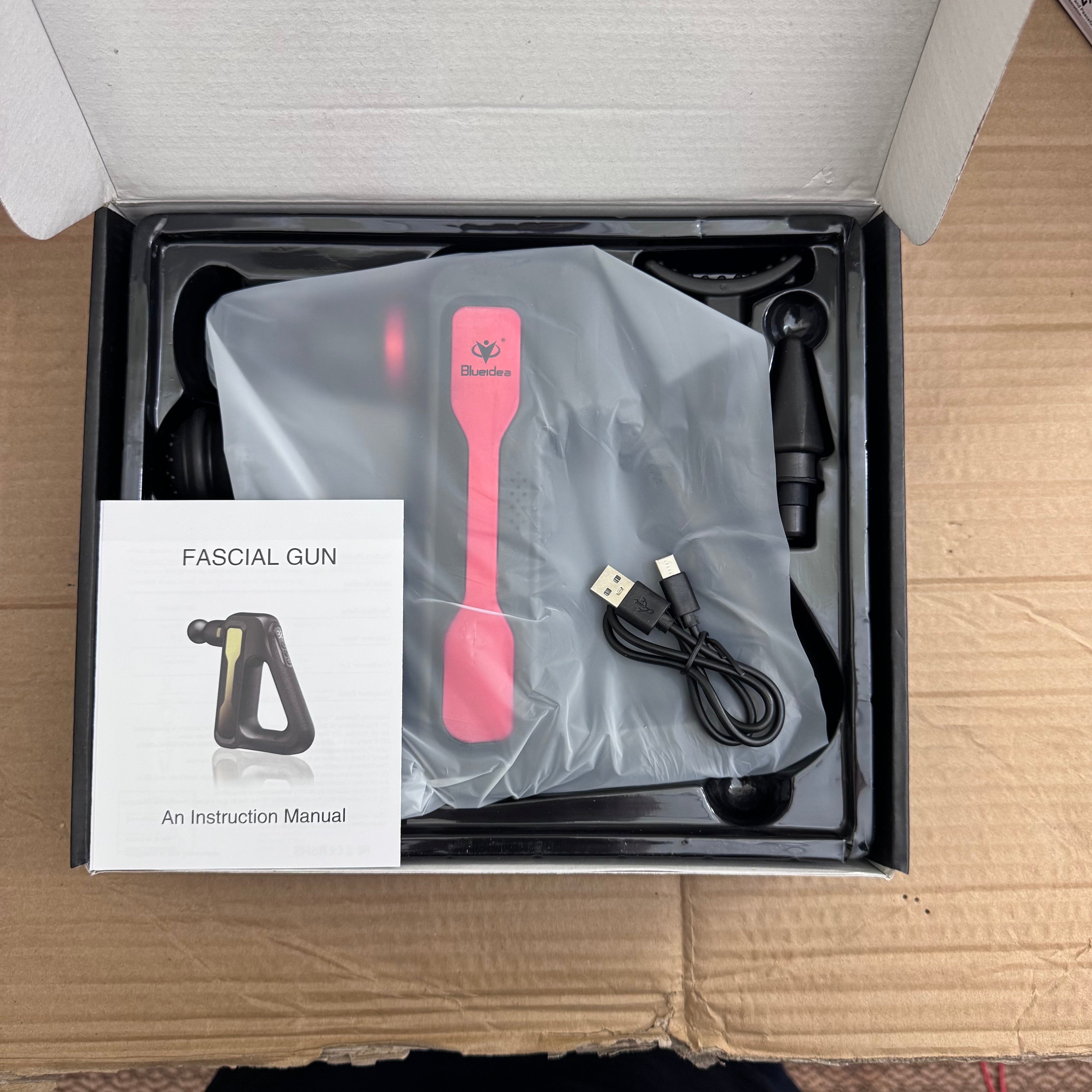 Lot Imported Blueidea LCD Display Fascial Gun – Deep Muscle Massage Gun with 8 Heads