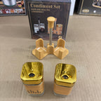 2-Piece Condiment & Spice Jar Set with Stand
