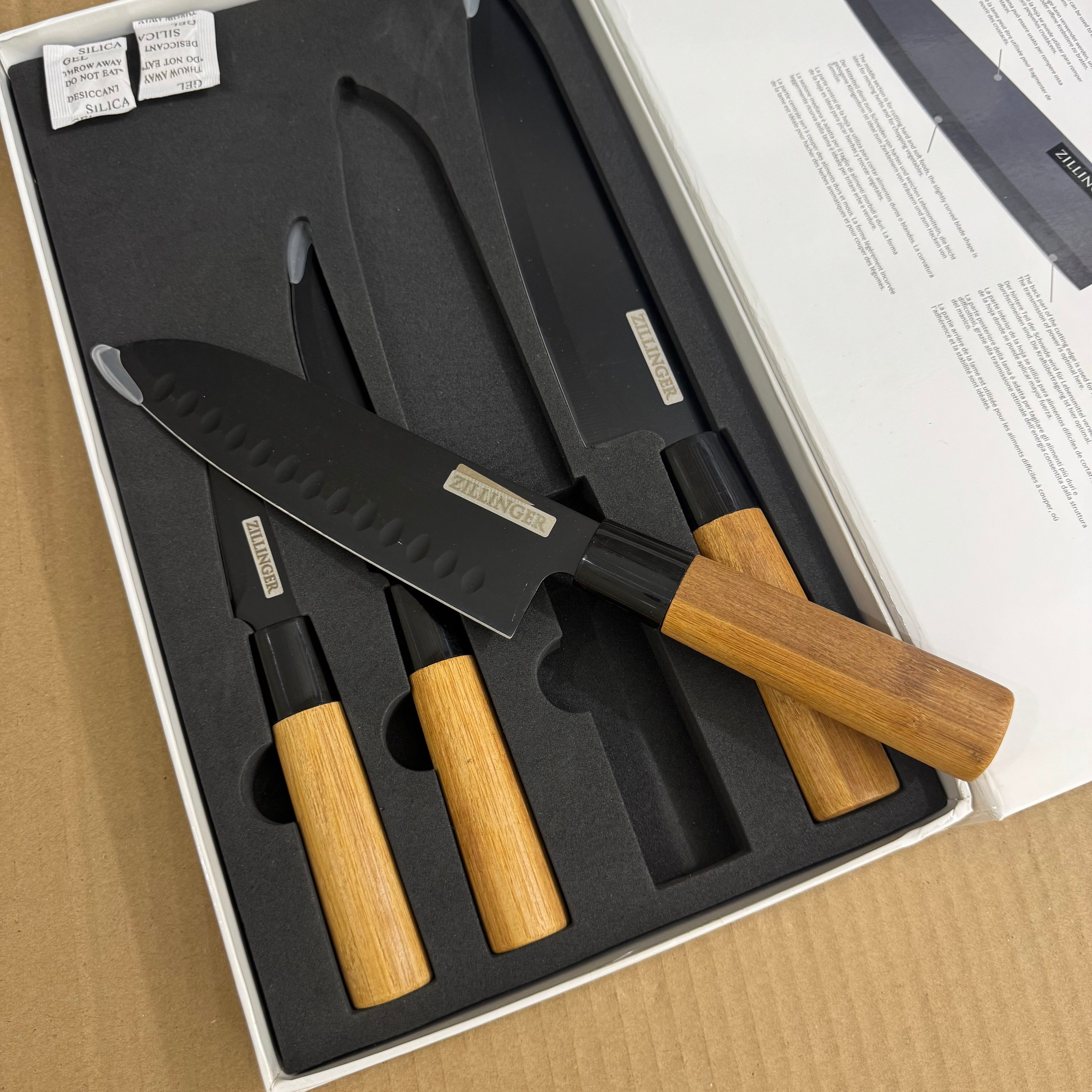 ZILLINGER Professional Japanese Knives 4-Piece Set - ZL-01 Lot Imported