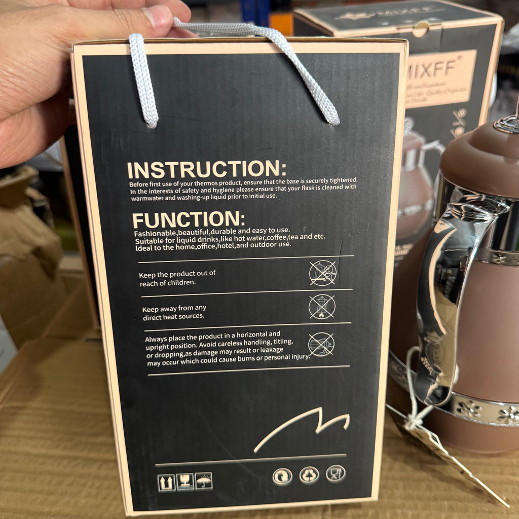 MIXFF 1.0L Vacuum Flask - Insulated Thermal Flask Lot Imported