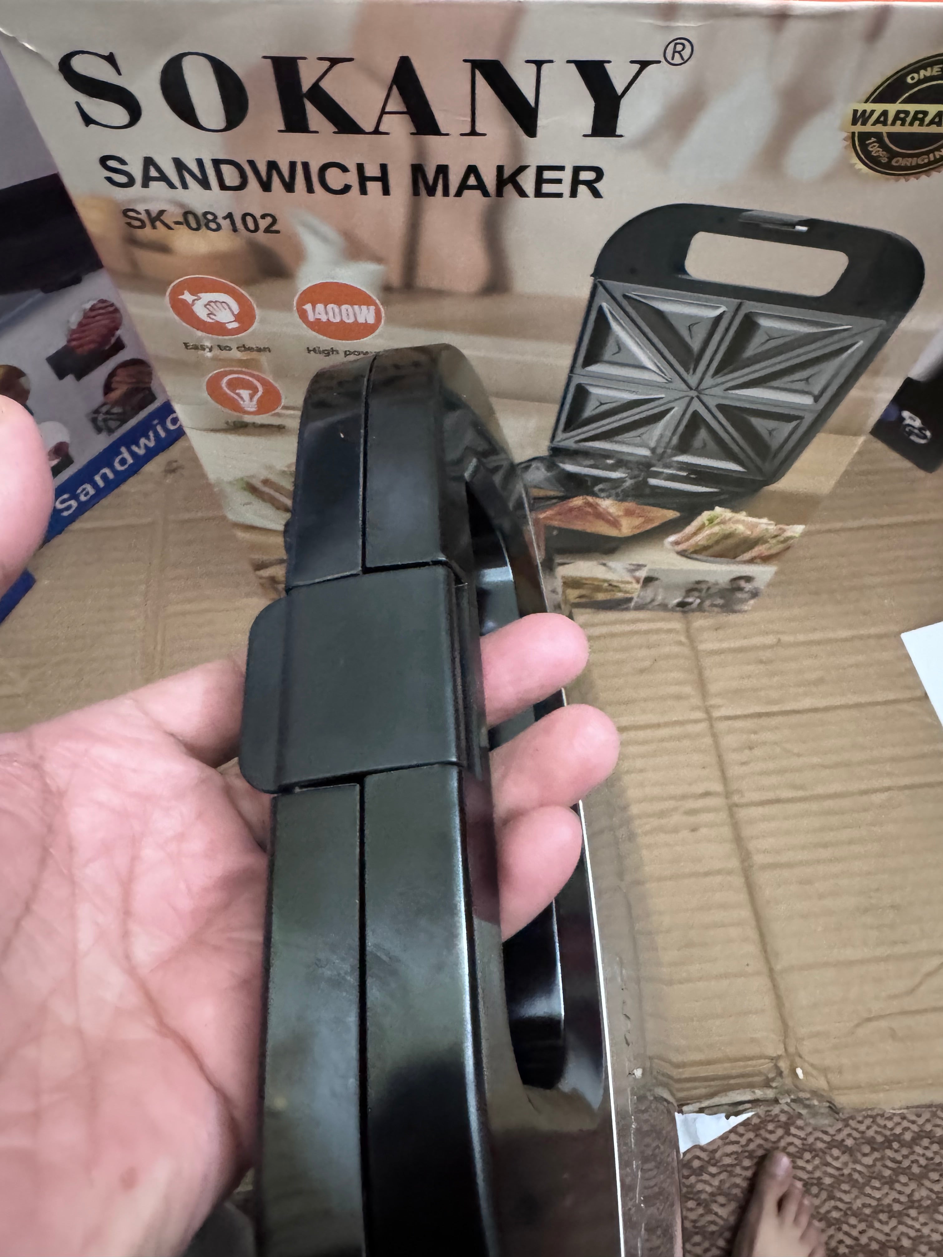 Lot Imported Sokany Sandwich Maker SK-08102 – 1400W Double Side Heating | Best Sandwich Maker in Pakistan