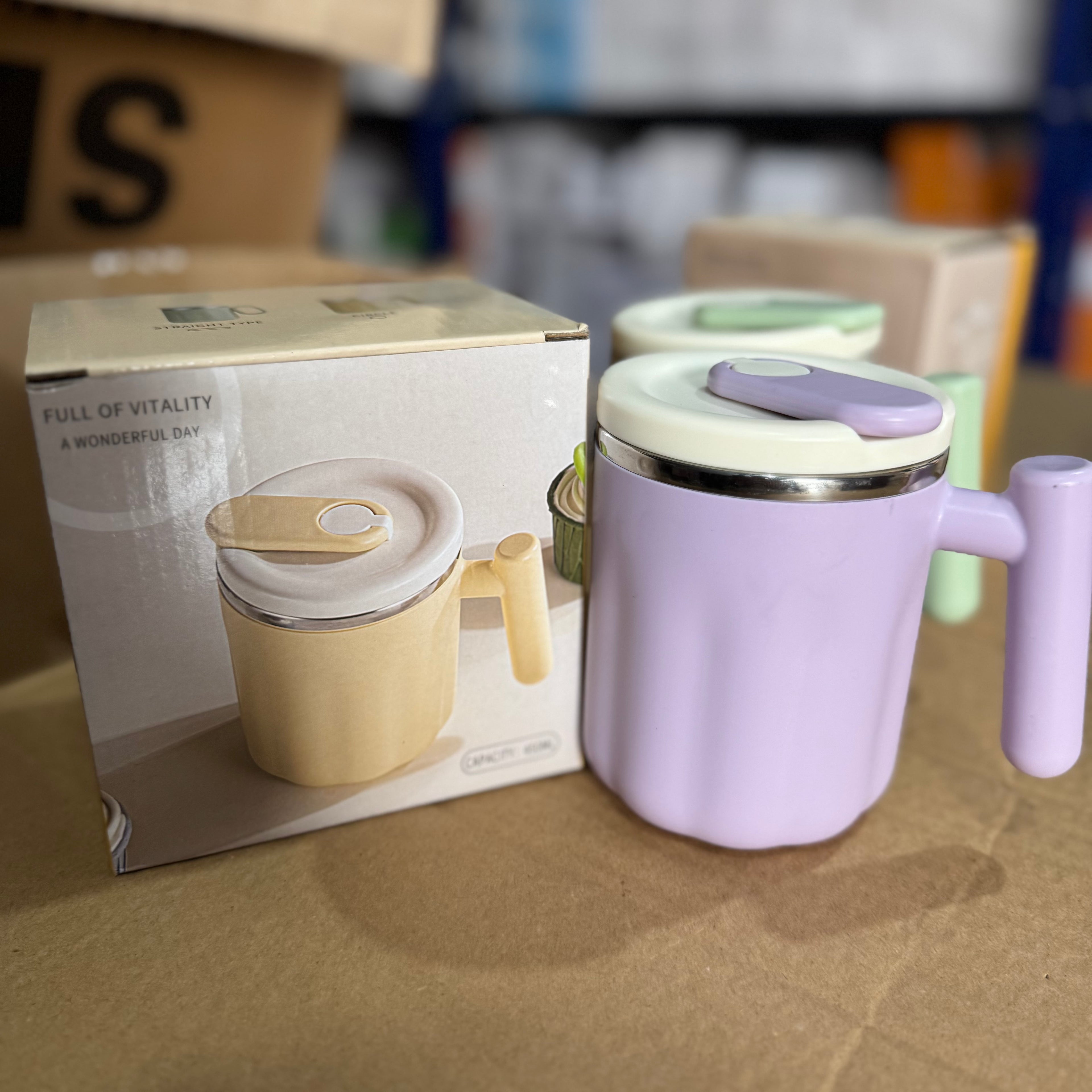 Lavender Purple | 450ml Double-Layer Insulated Mug with Splash-Proof Lid