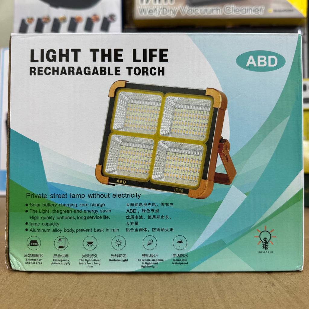 Lot Imported ABD Solar Rechargeable Flood Light | IP66 Waterproof