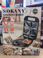 Lot Imported Sokany Sandwich Maker SK-08102 – 1400W Double Side Heating | Best Sandwich Maker in Pakistan