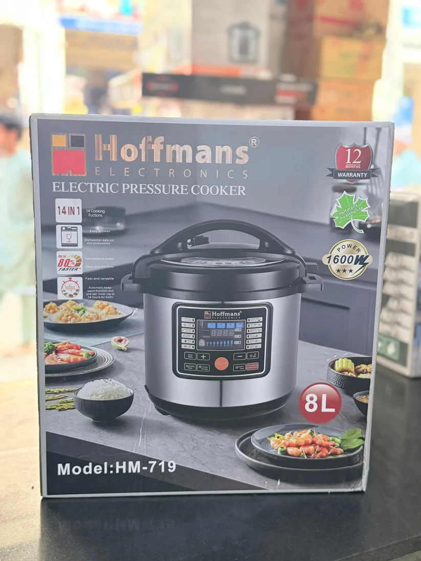 Hoffmans 8L Electric Pressure Cooker 1600W – 14-in-1 Digital Multi-Function Cooker HM-719
