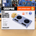 Geepas 4400W GIC6134P Digital Infrared Cooker – Double Cooking Hob
