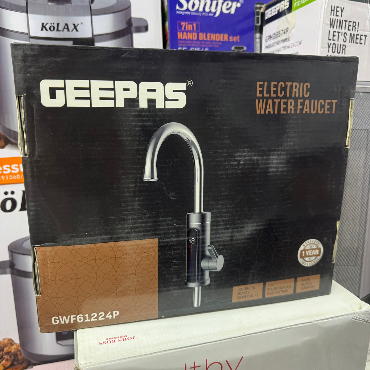 GEEPAS GWF61224P Electric Water Faucet 3300W – Instant Hot Water Tap with LED Digital Temperature Display