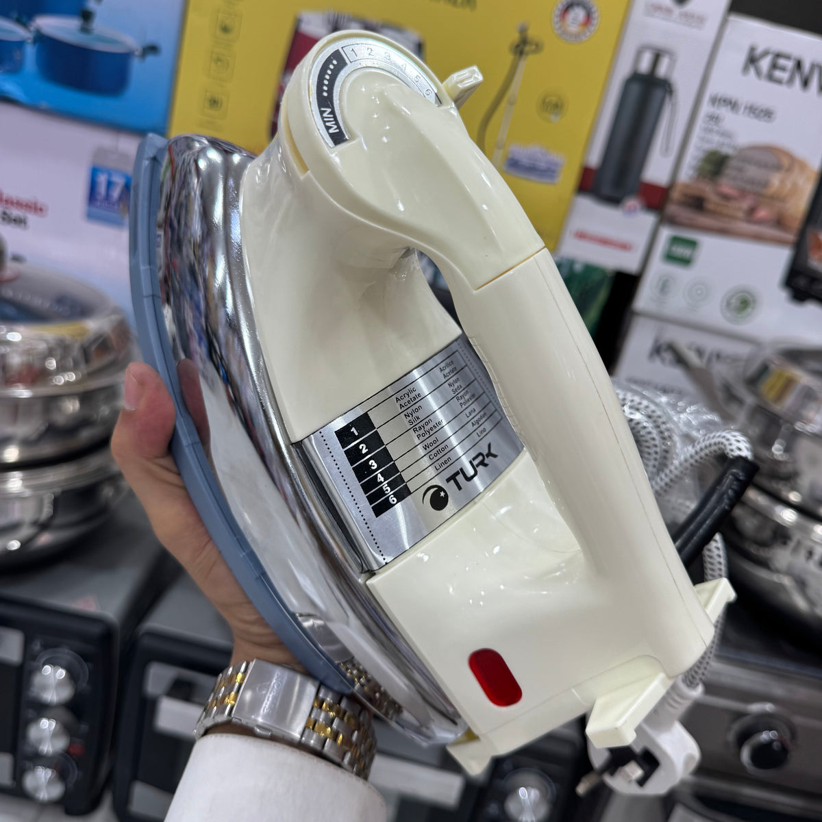 TURK TP-786 Automatic Dry Iron – Heavy Weight Non-Stick Teflon Soleplate 1200W