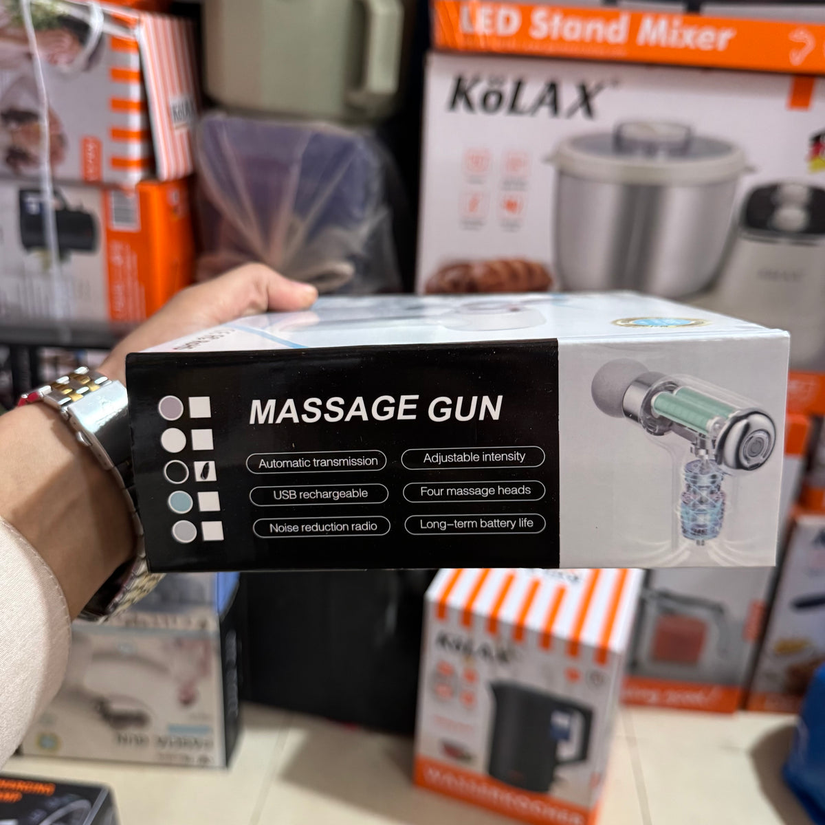 Blueidea BLD-100 Massage Gun – 9 Massage Heads, USB Rechargeable Deep Tissue Body Massager