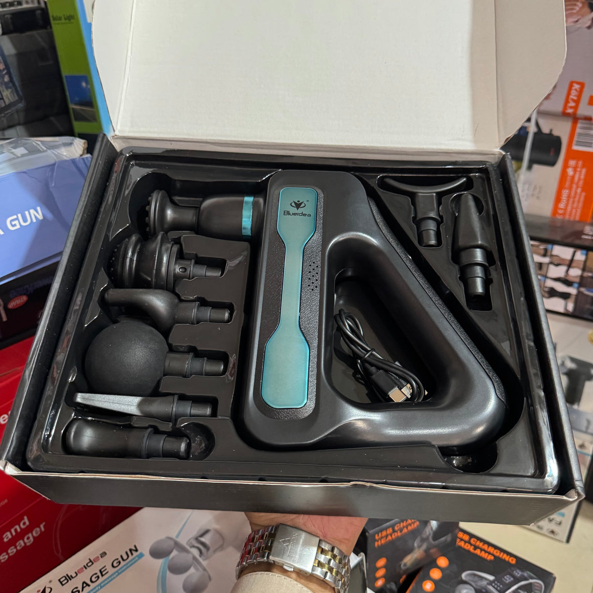 Blueidea BLD-888 Massage Gun – 32 Speed Levels, 8 Massage Heads & LCD Display
