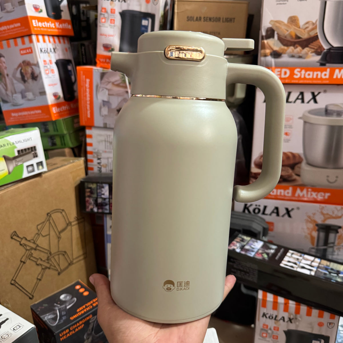D.KADI 1L Stainless Steel Insulated Thermos Flask – SUS 304 Hot & Cold Vacuum Jug