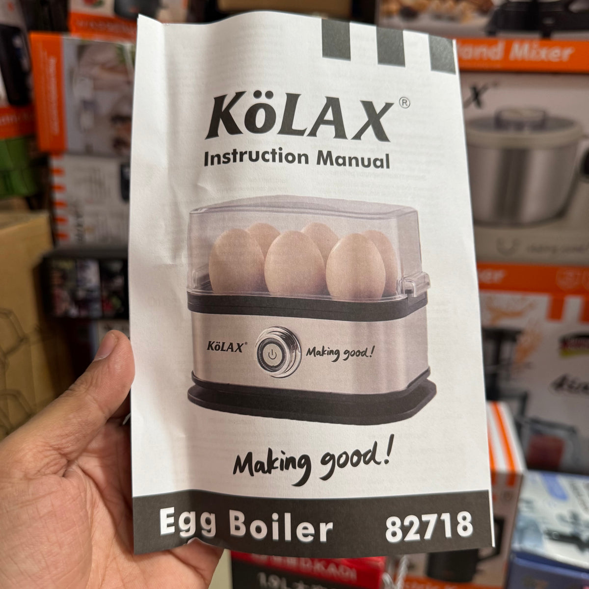 KöLAX 500W Electric Egg Boiler – 6-Egg Automatic Egg Cooker with Stainless Steel Heating Plate