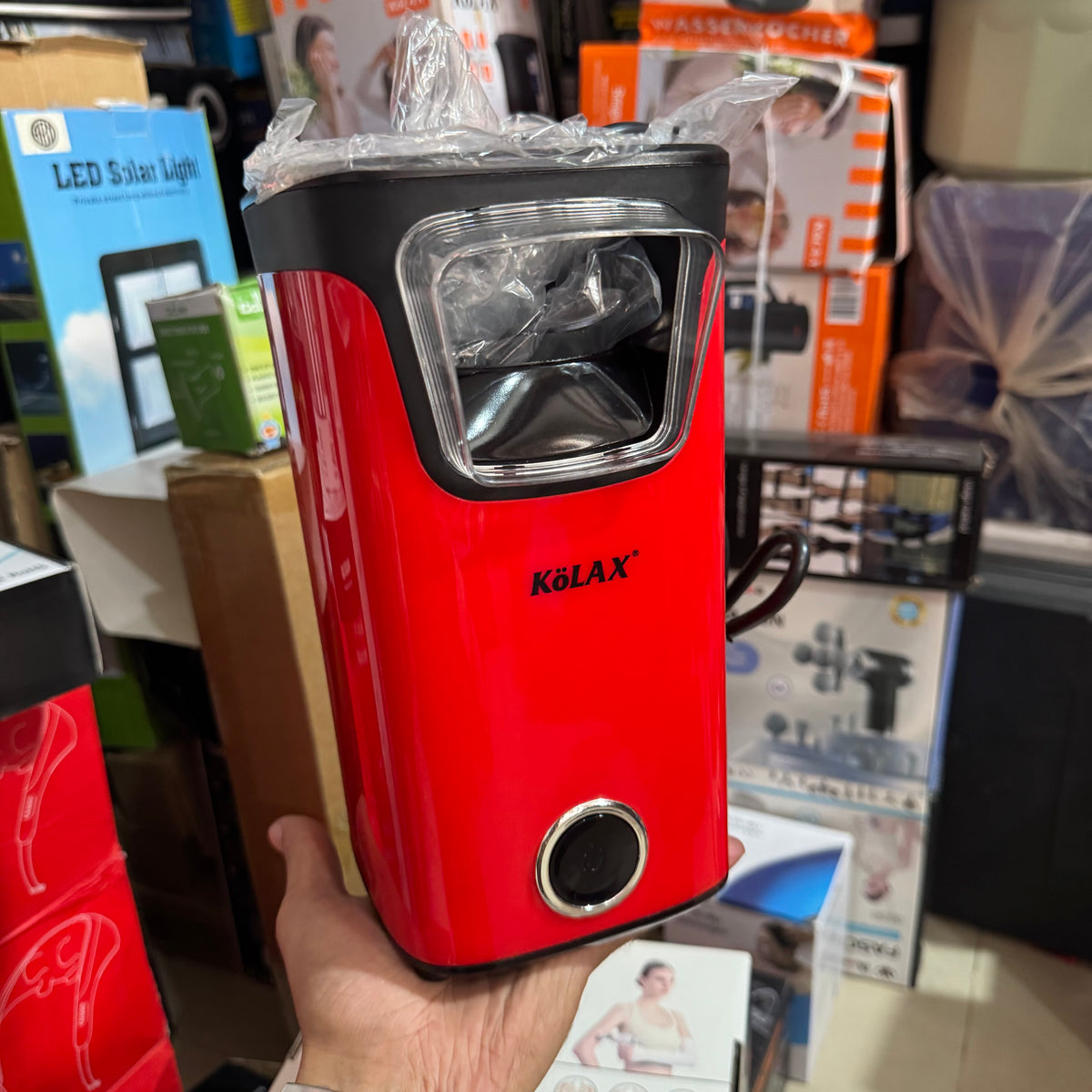 KÖLAX Popcorn Maker 1100W – Oil-Free Electric Popcorn Machine | Red