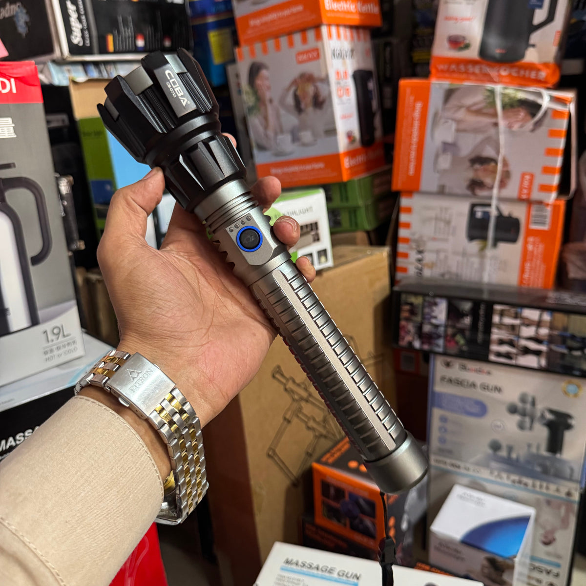 COBA CB-G712 Long Range Rechargeable LED Flashlight – Type-C Charging