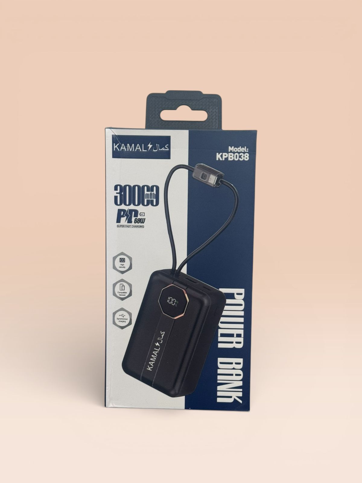 KAMAL Power Bank KP8038 – 30000mAh High-Capacity Fast Charging