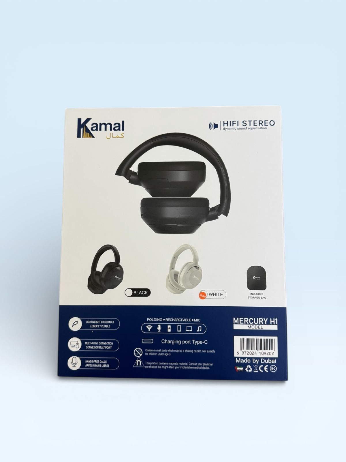 Kamal Mercury H1 Wireless Bluetooth Headphones | 20 Hours Playtime | Foldable Hi-Fi Stereo Headset