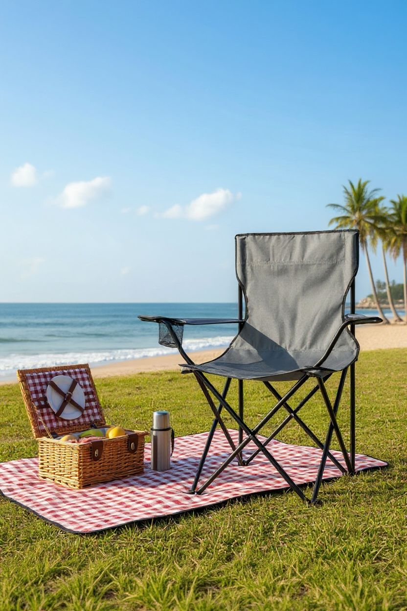 Portable Folding Camping Chair with Cup Holder | Heavy-Duty 600D Fabric | Outdoor Travel Chair