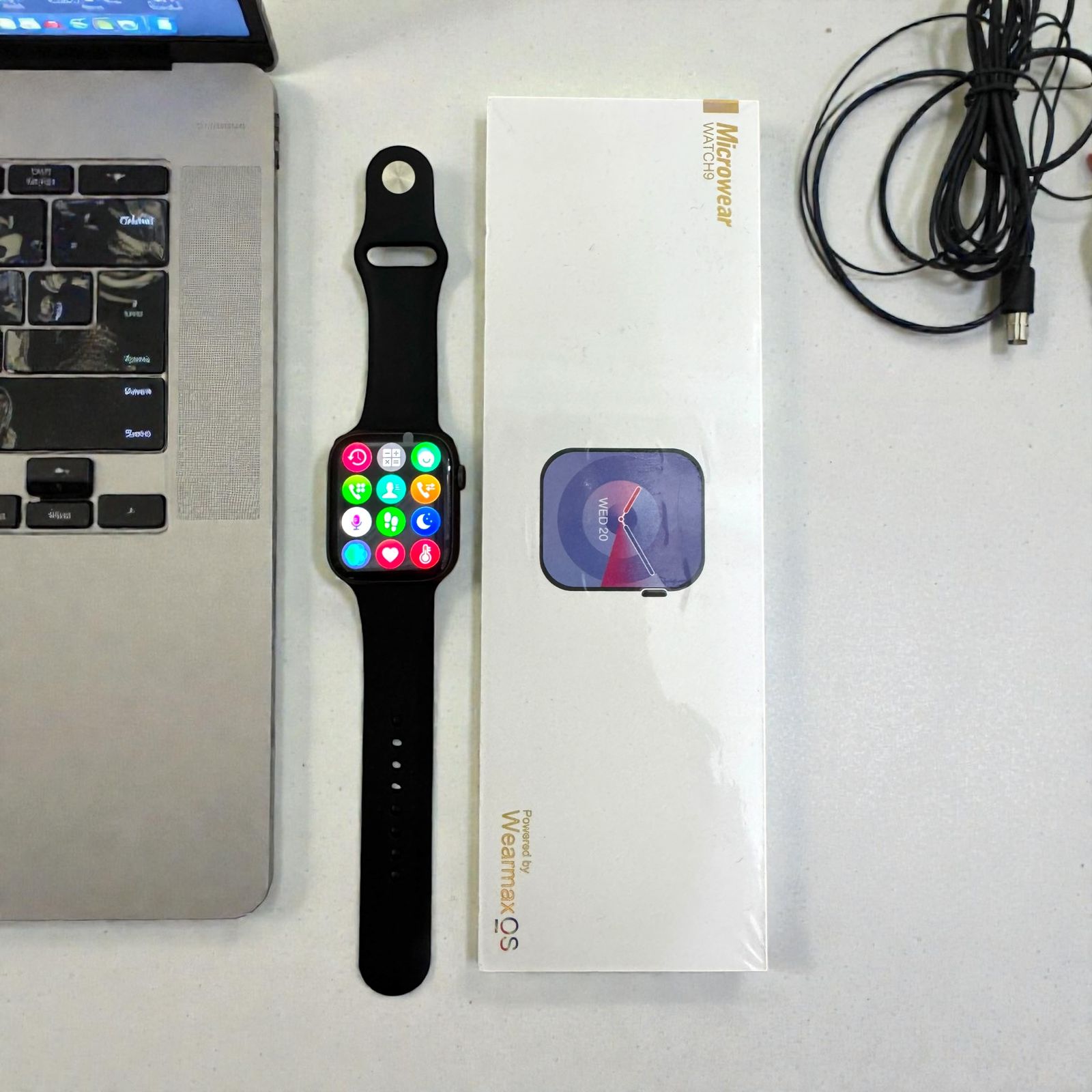 Microwear Watch 9 Smartwatch – Full Touch Fitness Tracker with Wearmax OS, Heart Rate Monitoring & Smart Notifications