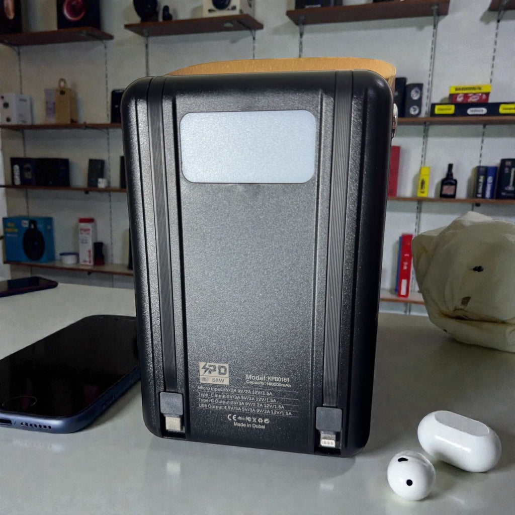 KAMAL 160000mAh High-Capacity Power Bank with LED Lamp – 88W Fast Charging, Multi-Port Portable Power Station for Travel & Emergency KPB-p161