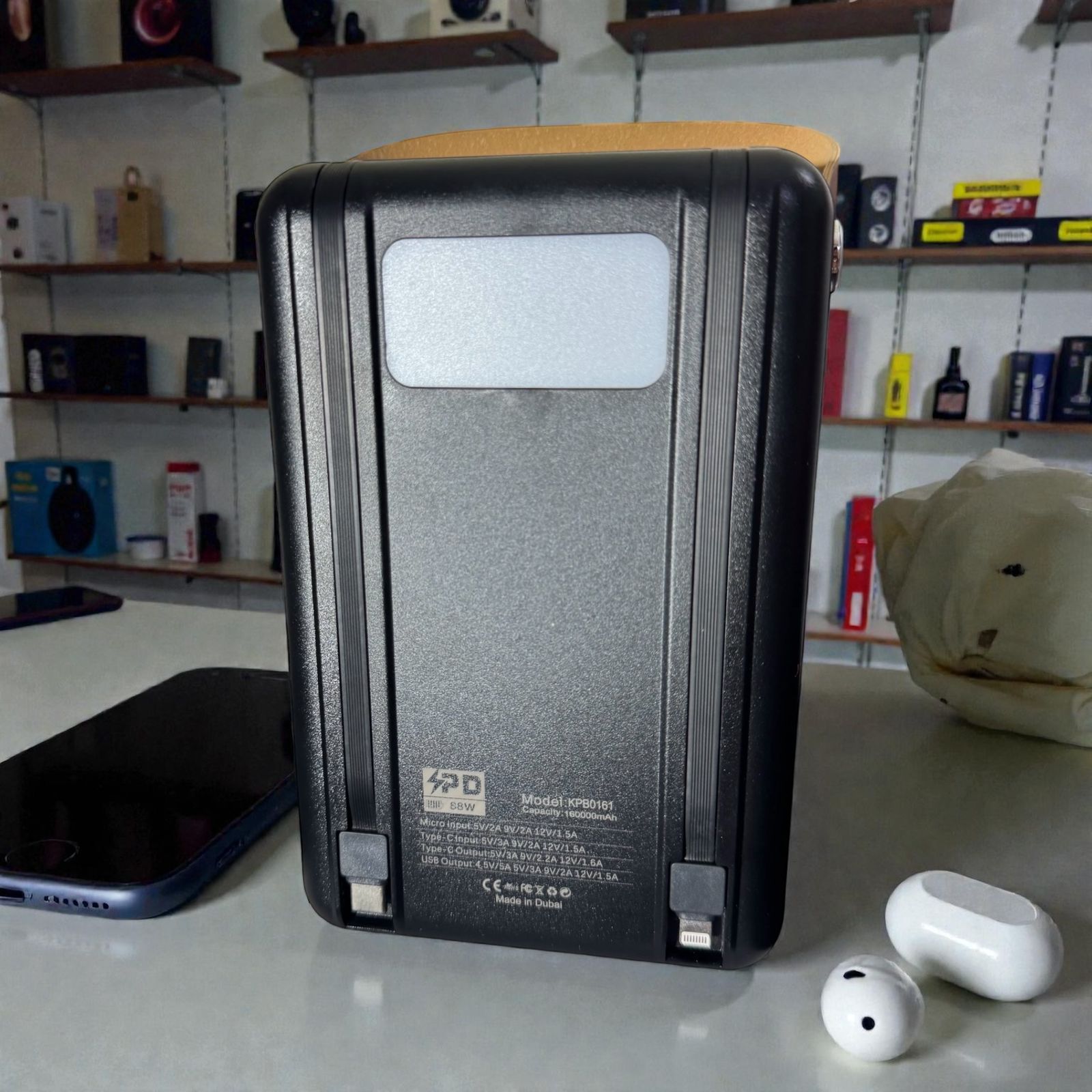 KAMAL 160000mAh High-Capacity Power Bank with LED Lamp – 88W Fast Charging, Multi-Port Portable Power Station for Travel & Emergency KPB-p161