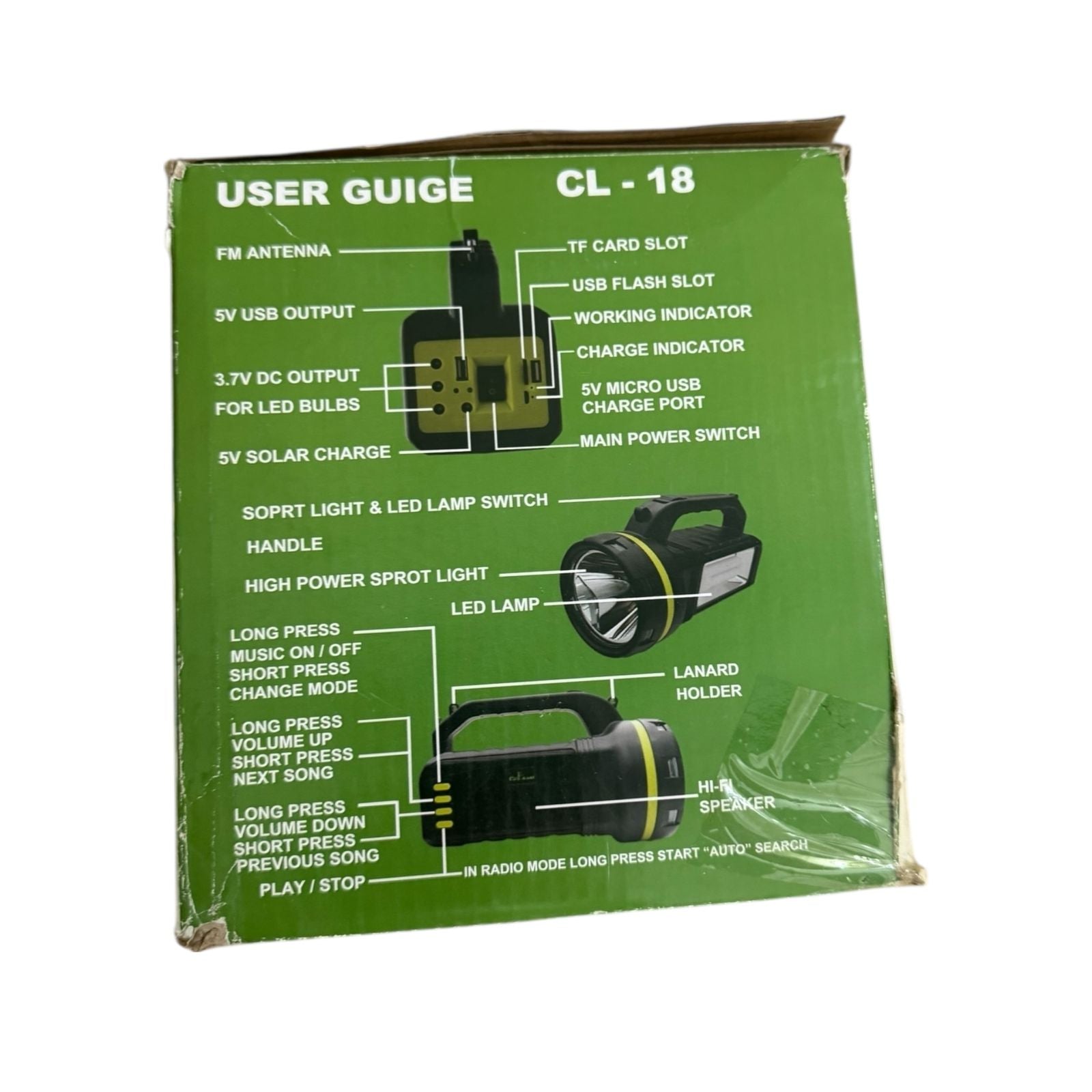 CCLAMP CL-18 Solar Lighting System 10W | Rechargeable Solar Lamp with FM Radio, Bluetooth & LED Bulbs