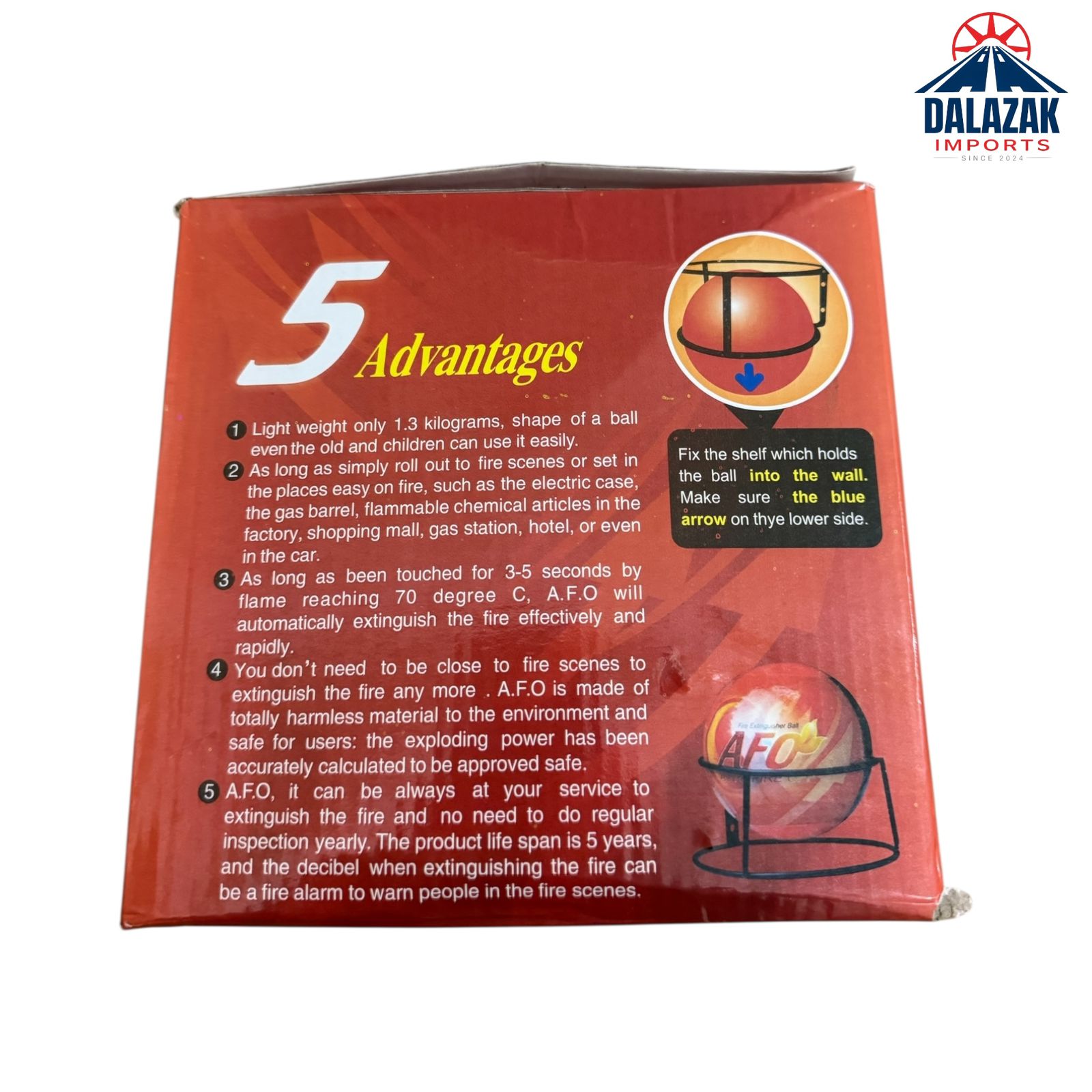 AFO Automatic Fire Extinguisher Ball – Self-Activating Fire Safety Device for Home, Kitchen, Office & Car