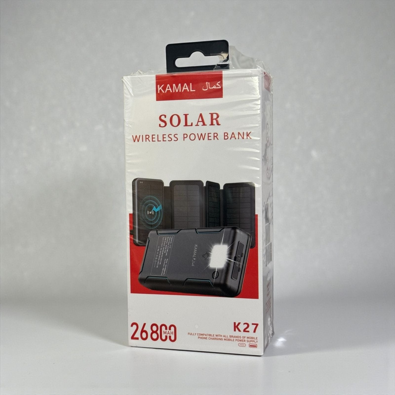 Foldable Solar Wireless Power Bank 26800mAh – Portable Outdoor Charging Battery with Multi-Panel Solar Charger