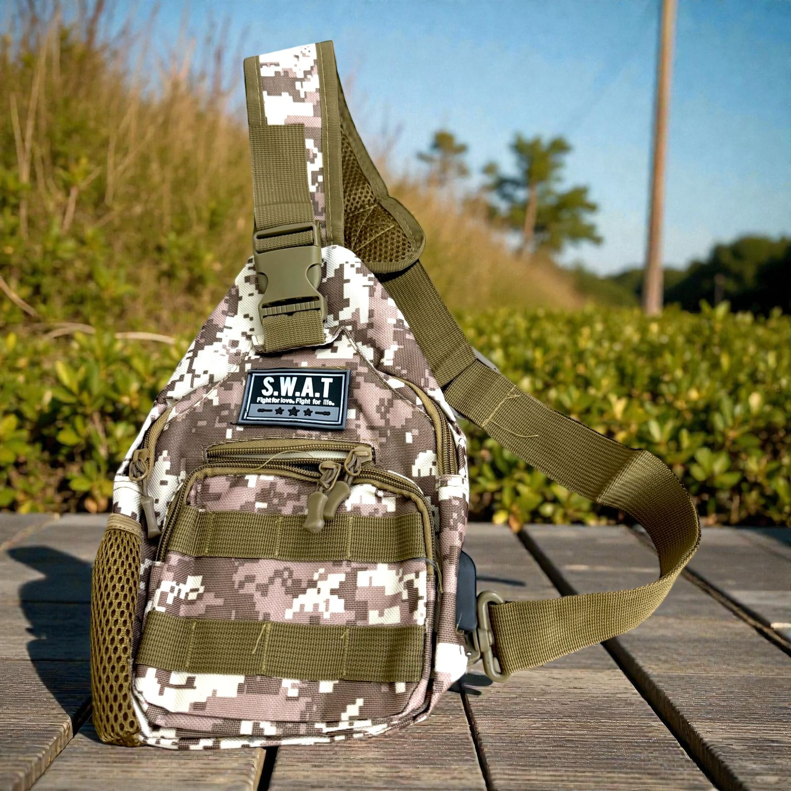 Tactical Sling Chest Bag Military Style Crossbody Backpack for Hiking, Camping & Outdoor Sports