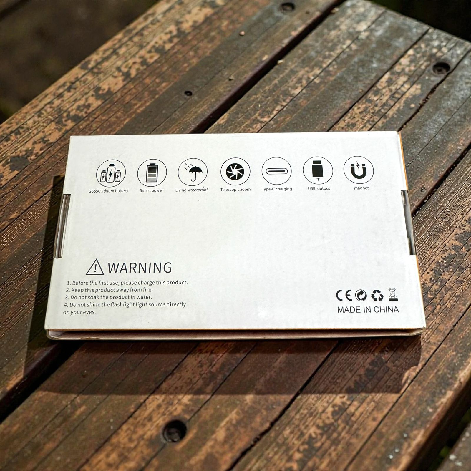 Multifunctional LED Flashlight Rechargeable with COB Side Light, Zoom, Magnet &amp; Power Bank – Outdoor &amp; Emergency Torch