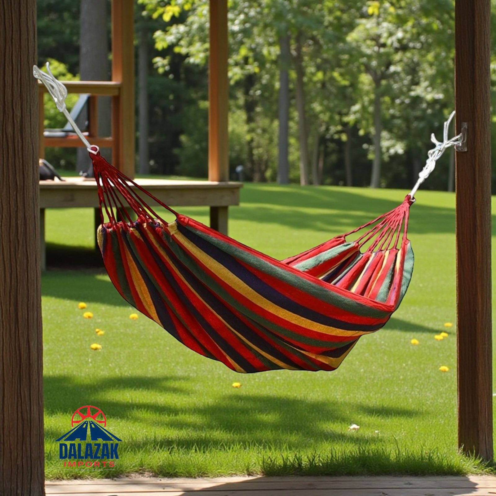 Outdoor Cotton Hammock with Carry Bag – Portable Hanging Hammock for Garden, Camping & Backyard Relaxation