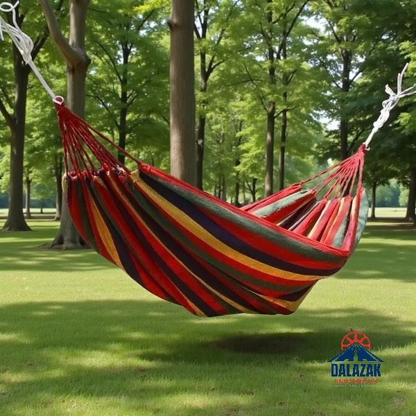 Outdoor Cotton Hammock with Carry Bag – Portable Hanging Hammock for Garden, Camping & Backyard Relaxation