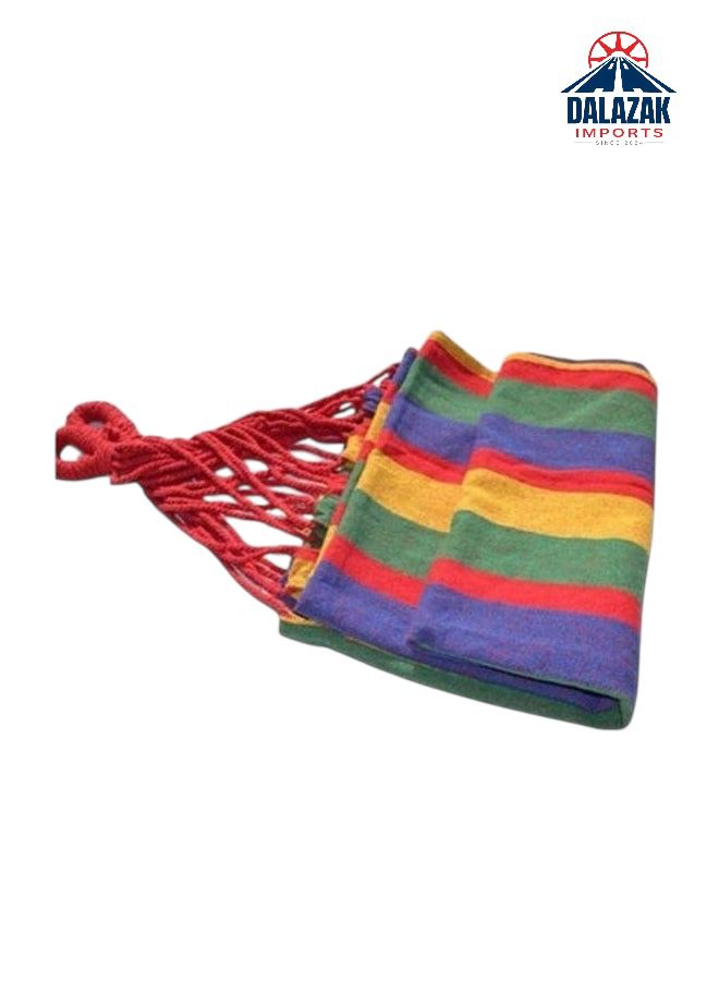 Outdoor Cotton Hammock with Carry Bag – Portable Hanging Hammock for Garden, Camping & Backyard Relaxation
