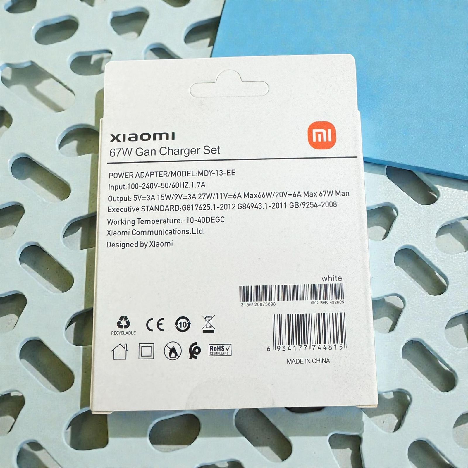 Xiaomi 67W GaN Fast Charger Set – Original Power Adapter with USB-C Cable