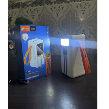 50000mAh Fast Charging Power Bank 22.5W with Dual Built-in Cables & LED Display