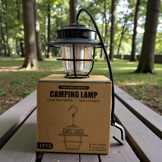 Rechargeable LED Camping Lantern – Type-C Charging, 360° Wide-Angle Outdoor Light