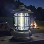 Rechargeable LED Camping Lantern – Vintage Outdoor Tent Light with Hanging Hook