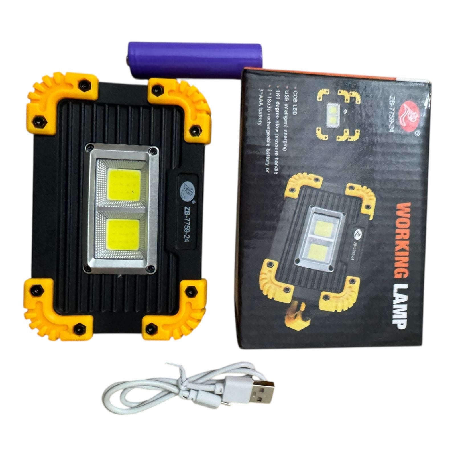 Rechargeable COB LED Work Light – Portable High Power Working Lamp for Camping & Emergency