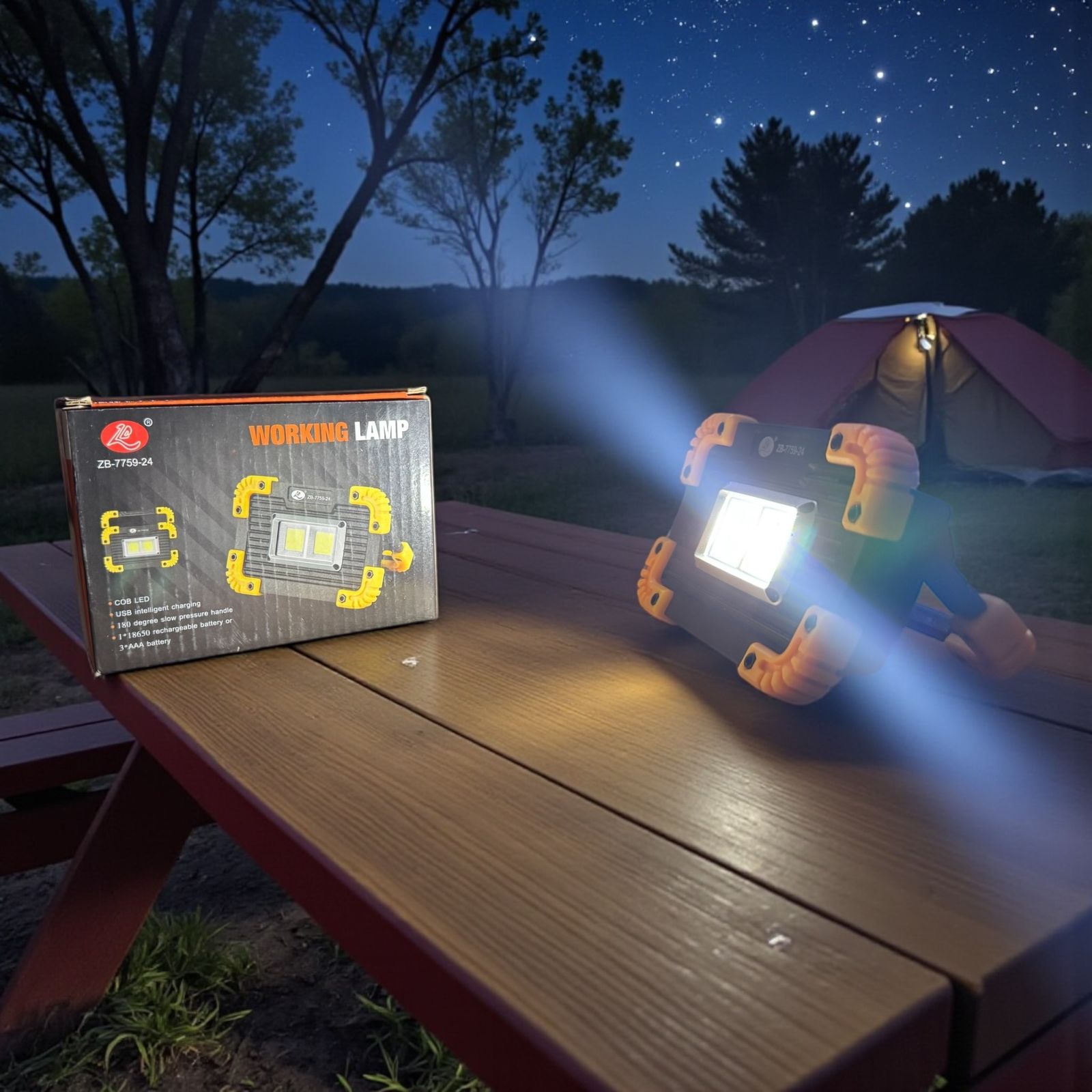 Rechargeable COB LED Work Light – Portable High Power Working Lamp for Camping & Emergency