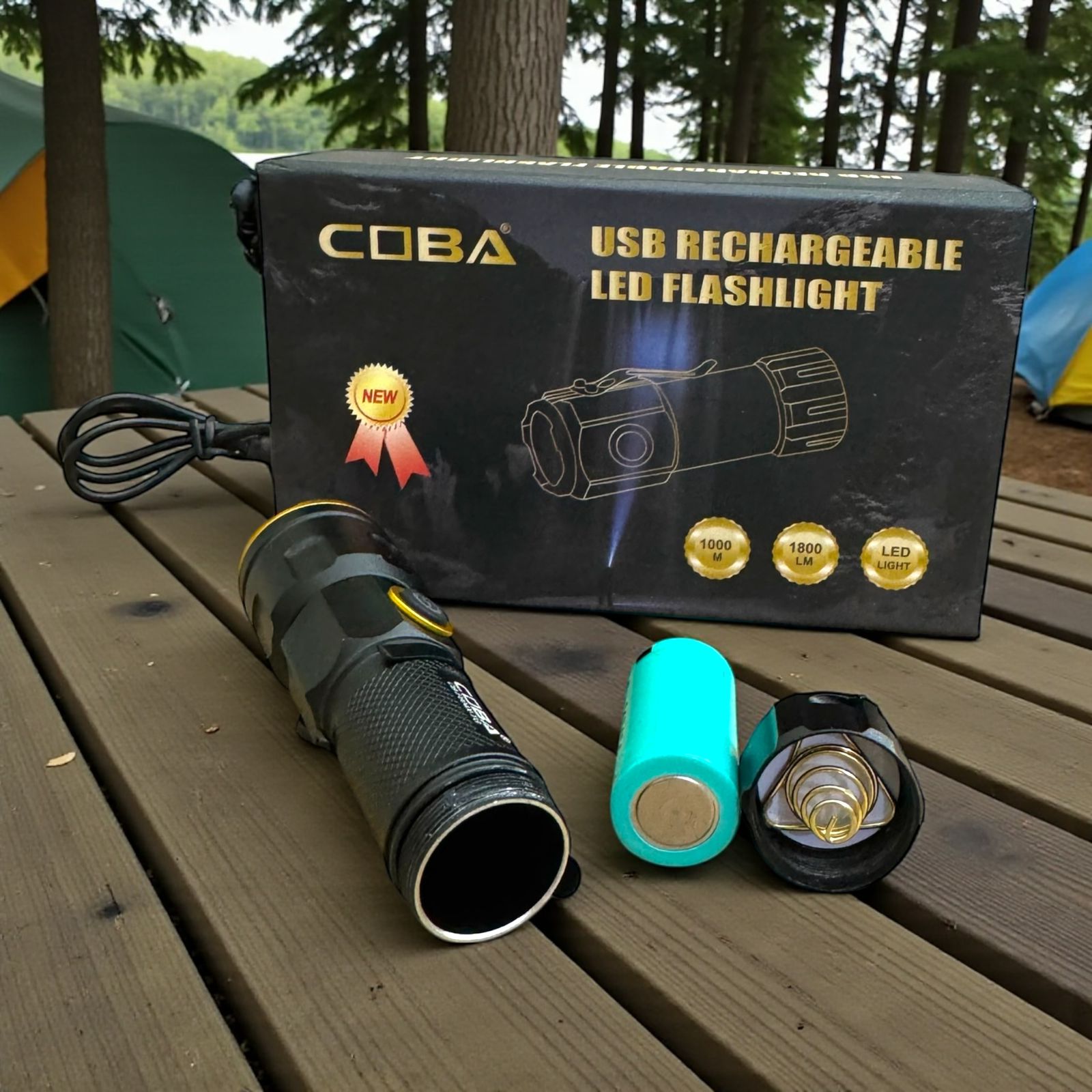 COBA USB Rechargeable LED Flashlight – High Brightness Tactical Torch