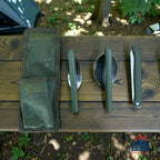 Foldable Camping Cutlery Set with Pouch – Stainless Steel Spoon, Fork & Knife for Outdoor & Travel