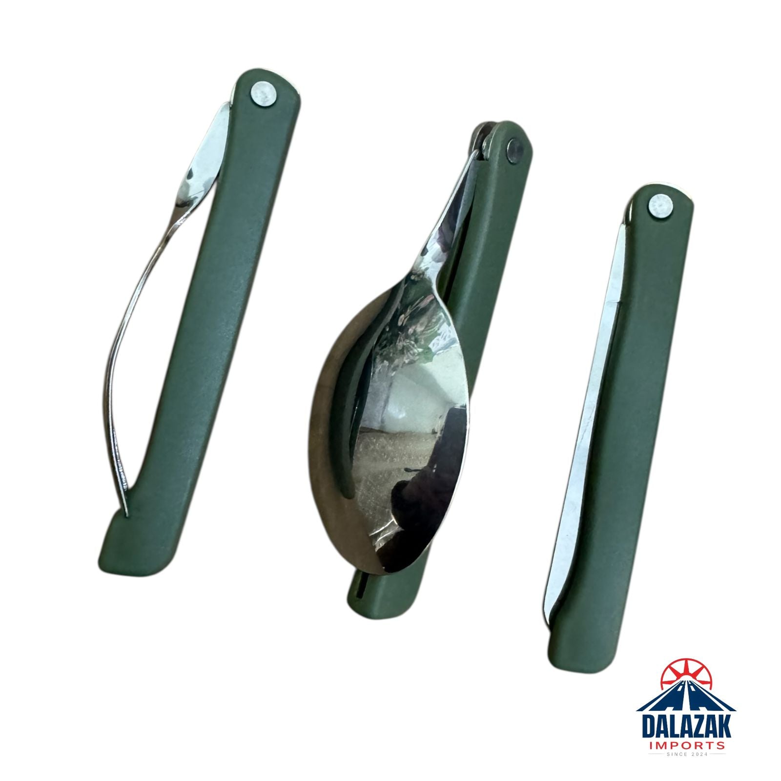 Foldable Camping Cutlery Set with Pouch – Stainless Steel Spoon, Fork & Knife for Outdoor & Travel
