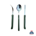 Foldable Camping Cutlery Set with Pouch – Stainless Steel Spoon, Fork & Knife for Outdoor & Travel