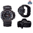 Multifunction Tactical G3 Paracord Survival Watch with Compass & Fire Starter- G