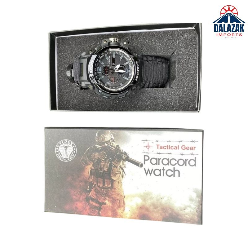 Multifunction Tactical G3 Paracord Survival Watch with Compass & Fire Starter- G