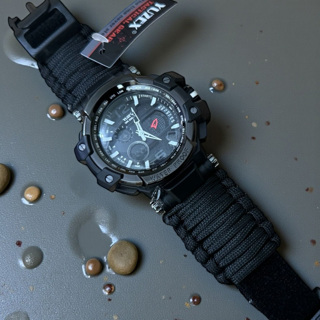 Multifunction Tactical G3 Paracord Survival Watch with Compass & Fire Starter- G