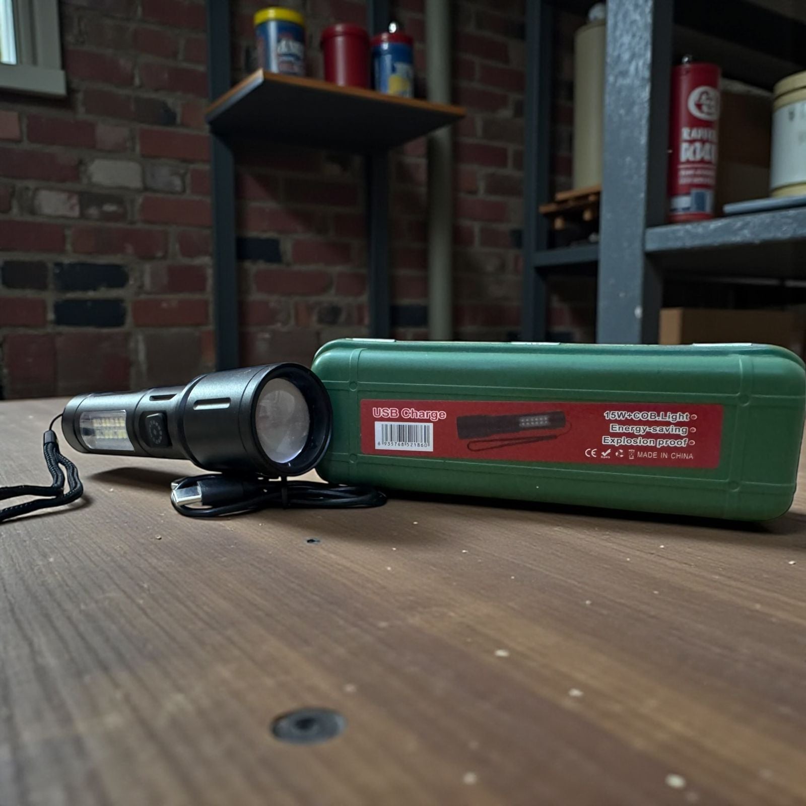 USB Rechargeable Tactical LED Flashlight with COB Side Light – Camping, Emergency & Outdoor Torch